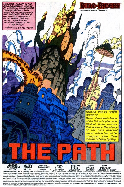 Page #1 from Dino Riders (1989 series) #1