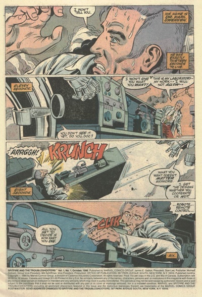 Page #1 from Spitfire and the Troubleshooters (1986 series) #1