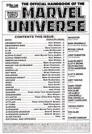 Page #1from Official Handbook of the Marvel Universe, The (1983 series) #1